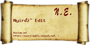 Nyirő Edit névjegykártya